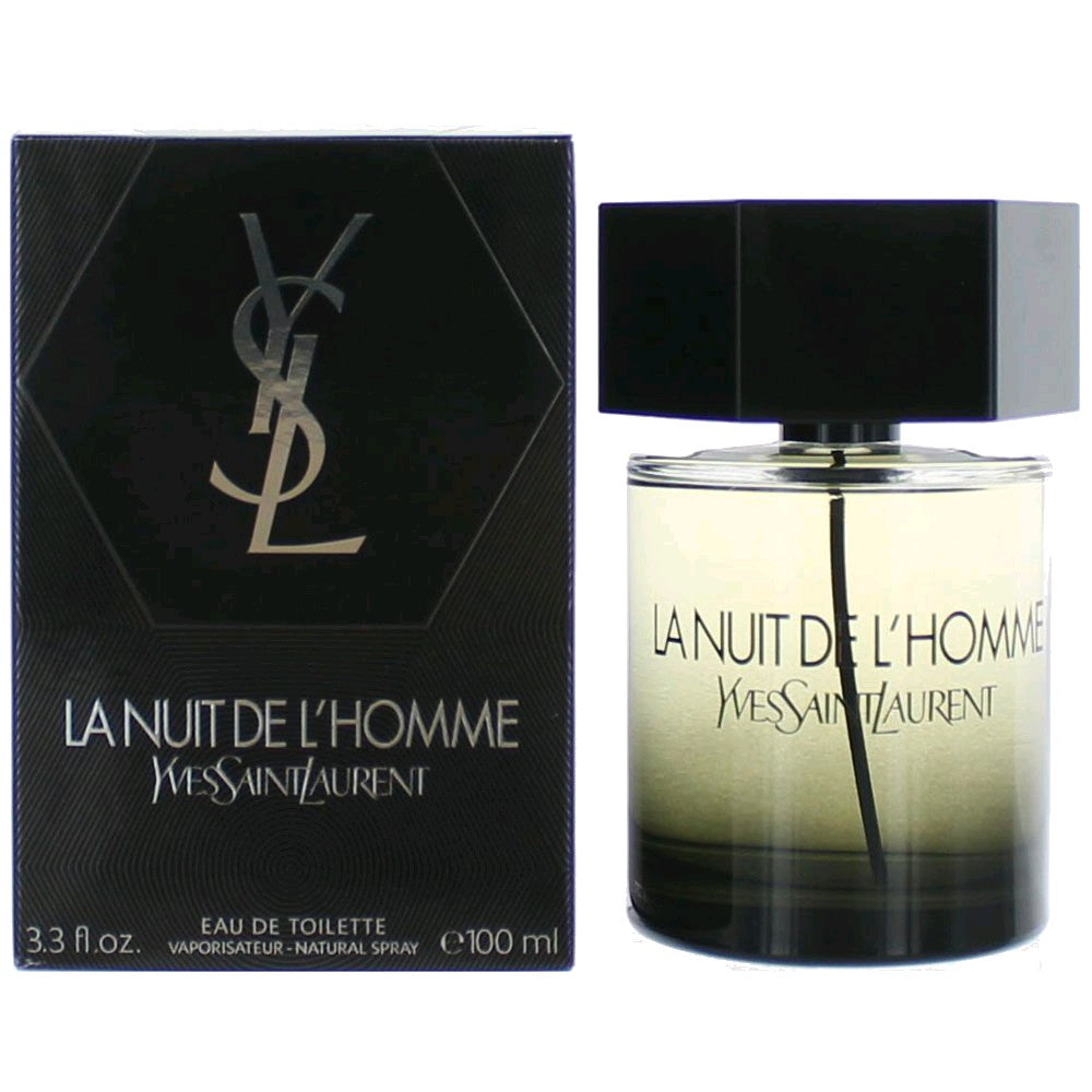 Bottle of La Nuit De L'Homme by Yves Saint Laurent, 3.3 oz Eau De Toilette Spray for Men